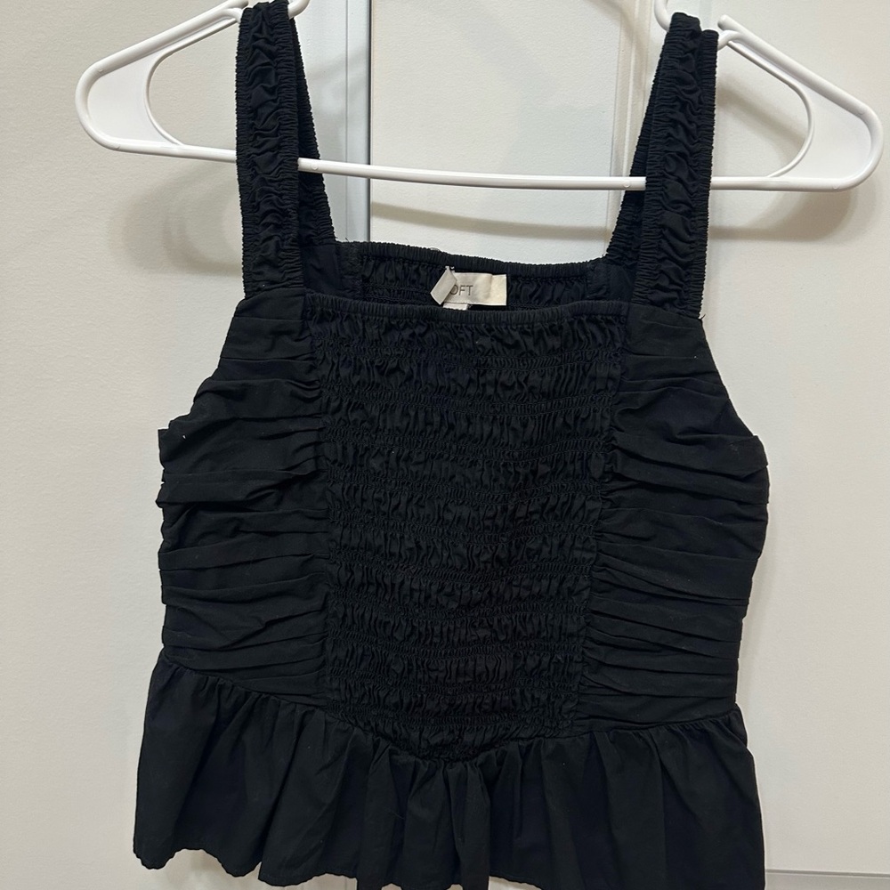 Black Ruched Women's Top